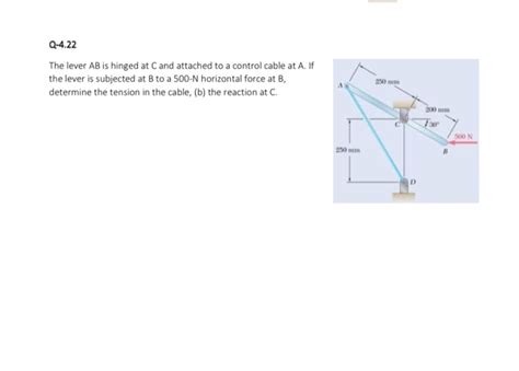 Solved Q The Lever Ab Is Hinged At Cand Attached To A Chegg