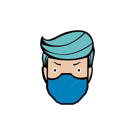 Premium Vector Boy With Face Mask Sign Vector Boy With Face Mask Sign