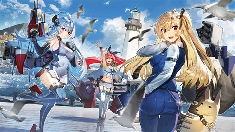 Animal Anthropomorphism Aokimiharuu Ass Azurlane Bird Blondehair