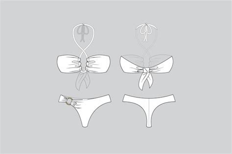 Bikini dessin vecteur types de bikini bikini vecteur dessin de vêtements de plage Vecteur Premium