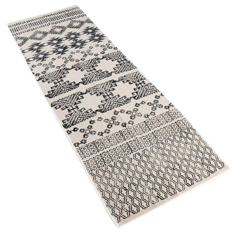 Batik White and Black Cotton Runner Rug - 2′ × 6′ in 2021 | Black ...