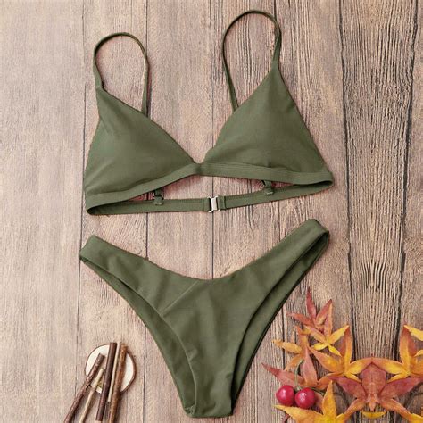 Women Push Up Padded Bra Beach Bikini Set Swimsuit Swimwear Trajes De