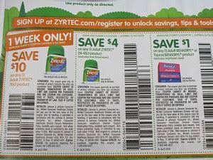 15 Coupons $10/1 Zyrtec 70ct 5/23/2020 + $4/1 Zyrtec 24-45ct + $1/1 ...