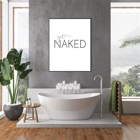 Get Naked Poster Printable Bathroom Print X Large Etsy