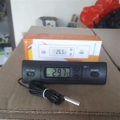 jual thermometer jam    digital portable ds  pengukur suhu ac