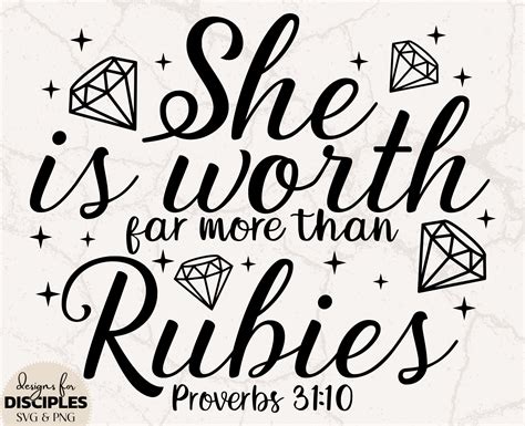 Proverbs 31 Svg More Precious Than Rubies Svg She Is Etsy Bible