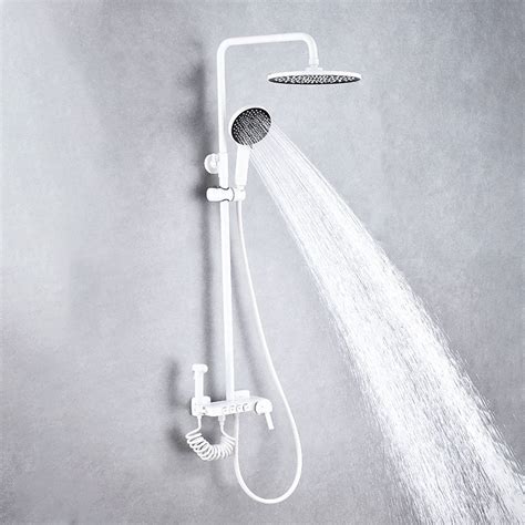 Wall Mounted Cold And Hot Rainfall Bathroom Thermostat Shower Set China Shower Set And Faucet