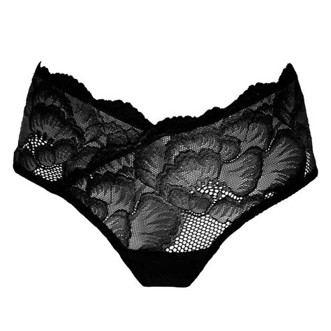 Black lace brazilian panties Elastic floral lace lingerie Sexy underwear Marina V Lingerie女