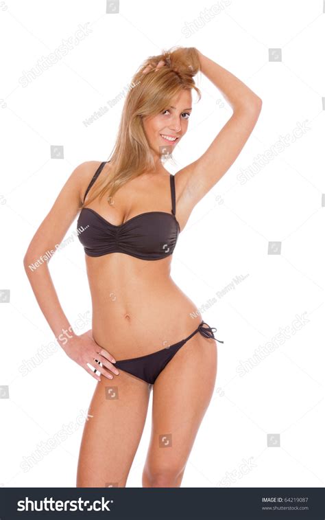 Sexy Bikini Model Over White Background Stock Photo Shutterstock
