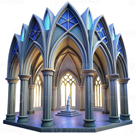 dramatic vintage Gothic cathedral interior, soaring arches, stained