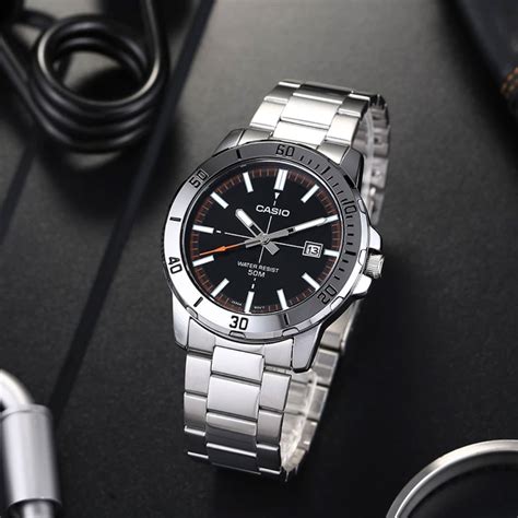 Rel Gio Casio Masculino Mtp Vd D E Vudf Anal Gico Prata