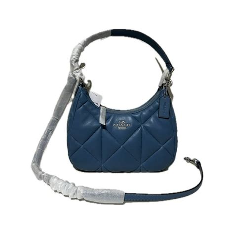 Tas Coach Cm Teri Hobo Diamond Quilted Leather Light Mist Barang