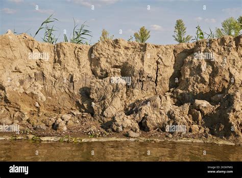 River Bank Erosion In A Turn Stock Photo Alamy