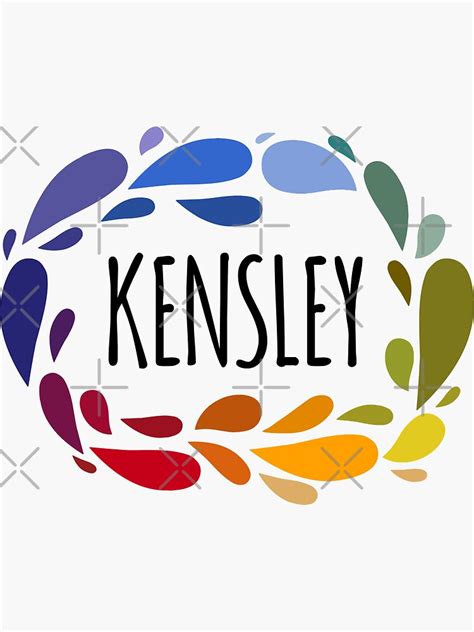 "Kensley Name Cute Colorful Gift Named Kensley" Sticker by kindxinn