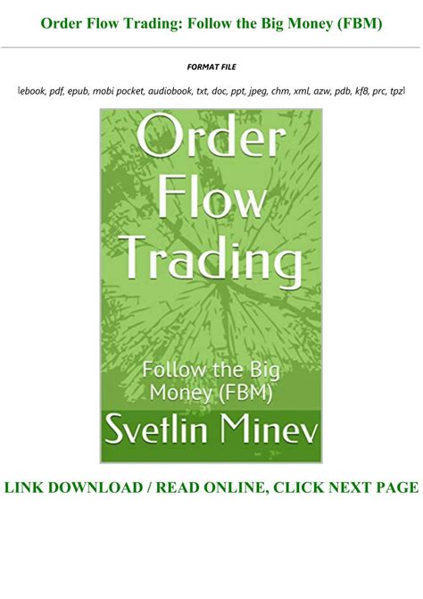 Download [PDF] Order Flow Trading: Follow the Big Money (FBM) *Full Online