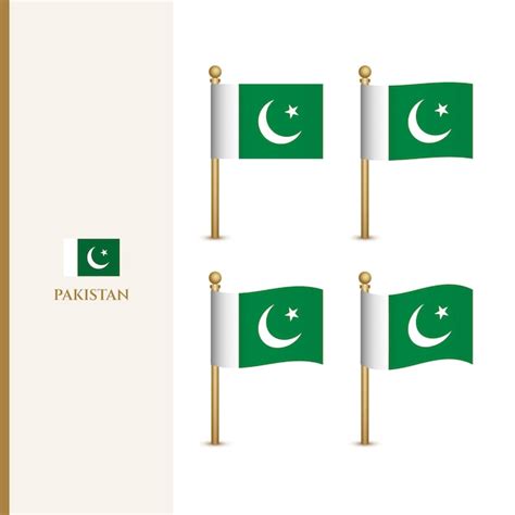 Schwenkende Pakistanische Flaggen 3d Vektorillustration Flagge