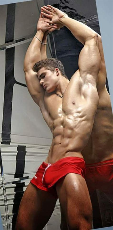 Muscular Gay Lover Poses In Shorts