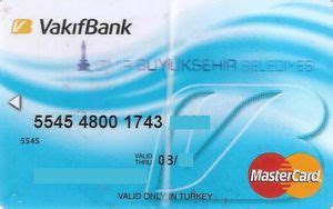 Bank Card Zmir B Y K Ehir Belediyesi Vakifbank T Rkiye Turkey Col