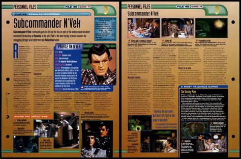 Subcommander N Vek Romulan Personnel Star Trek Fact File Page