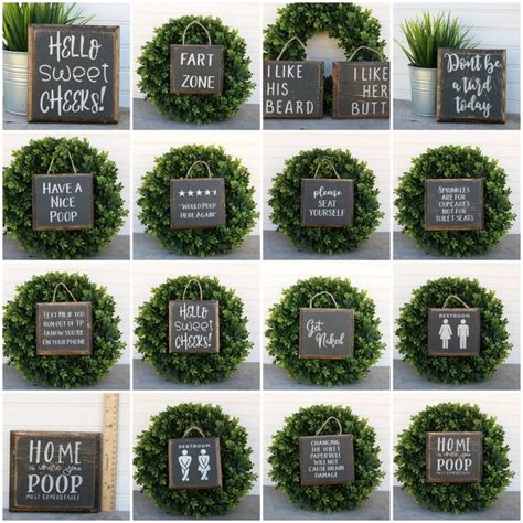 Small Funny Bathroom Signs Collection Farmhouse Rustic - Etsy | Bathroom signs, Funny bathroom ...