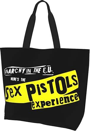 Amazon Teakea トートバッグ メンズ Sex Pistols セックスピストルズ 肩掛け カジュアル ショッピングバッグ 収納バッグ 横型 自立 丈夫 撥水 買い物袋