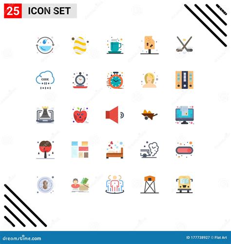 Set Of 25 Modern UI Icons Symbols Signs For Game Food Coffee Drink