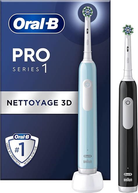 Oral B Pro 1 Lot de 2 Brosses à Dents Électriques Pour Adultes Bleue