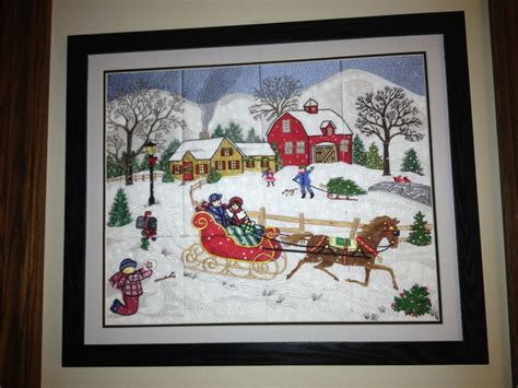 Sleigh Ride Tile Scene That I Did On My Embroidery Machine And Then Had