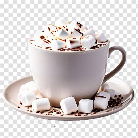 Premium PSD Hot Chocolate With Marshmallows On Transparent Background