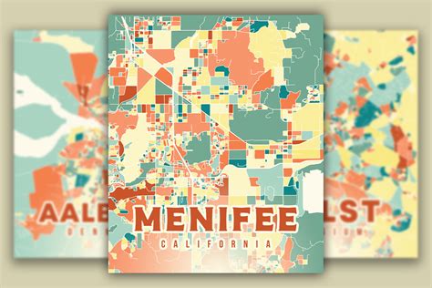 Menifee California Colorful Map Graphic By Poster Boutique · Creative