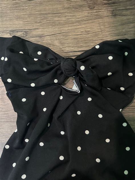 One Piece Black Polka Dot Bikini On Carousell
