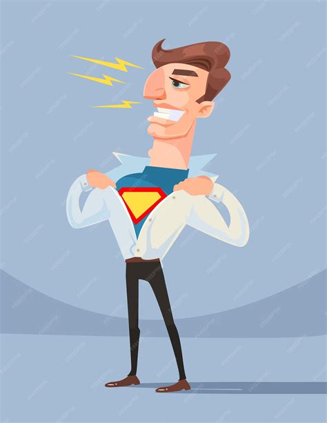 Brave Super Héros Employé De Bureau Homme D'affaires Personnage