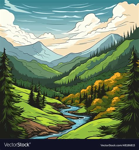 Great Smoky Mountains Royalty Free Vector Image