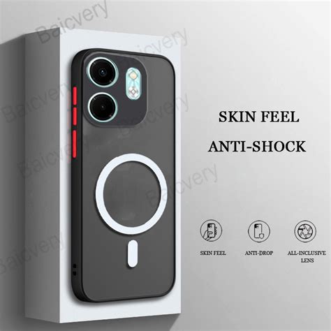 Infinix Hot i 手機殼 Infinix Smart 磨砂 TPU 矽膠後蓋帶磁性無線充電器 蝦皮購物