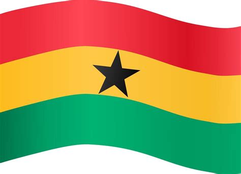 Ghana Flag Wave Isolated On Png Or Transparent Background Symbol Ghana