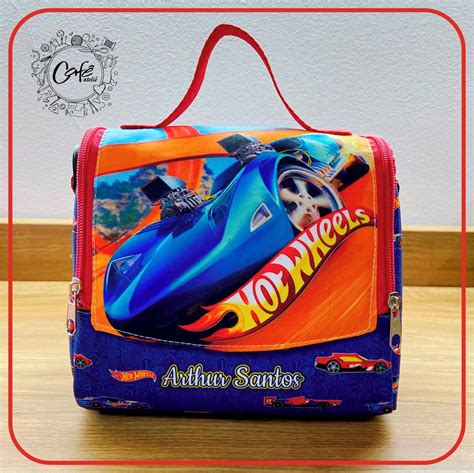 Lancheira T Rmica Hot Wheels Carro Azul Infantil P Elo