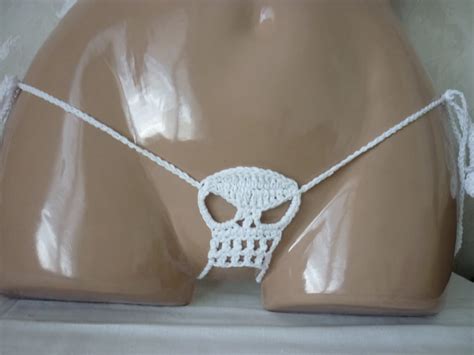 Skull Thong Erotic Lingerie Skull Crochet G String Crochet Crochet Bikini G String Erotic