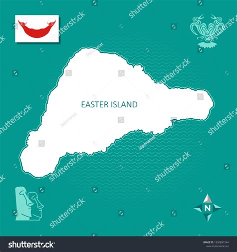 Simple Outline Map Easter Island National Stock Vector (Royalty Free
