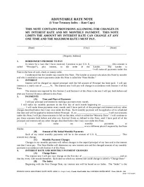 Multistate Adjustable Rate Note ARM 5 1 3501 Word Doc Template