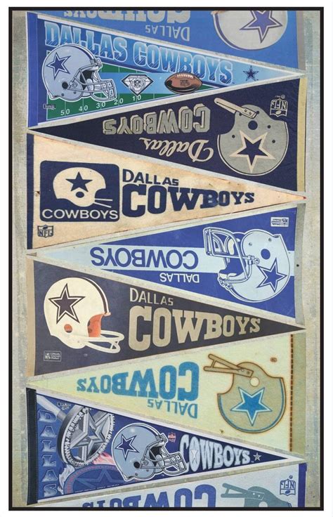 Dallas Cowboys Vintage Pennant Print 11 By 17 85 By 11 Or 15 Etsy