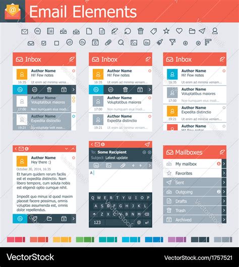 Email elements Royalty Free Vector Image - VectorStock