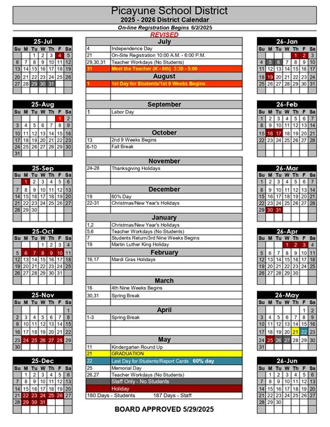 Picayune School District, 25-26 Calendar Revised [pdf] - EduCounty