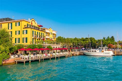 Sirmione Italy July 21 2019 Cityscape Of Sirmione Town In Italy