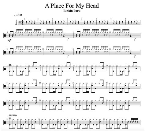 A Place For My Head Linkin Park Drum Sheet Music Cyril Mayer