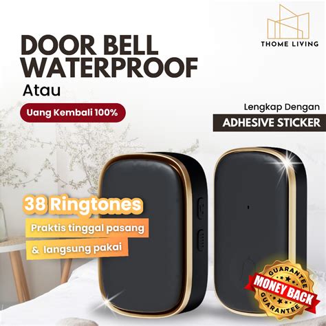 Jual Thome Bel Rumah Wireless Door Bell Waterproof Receiver Bel Pintu