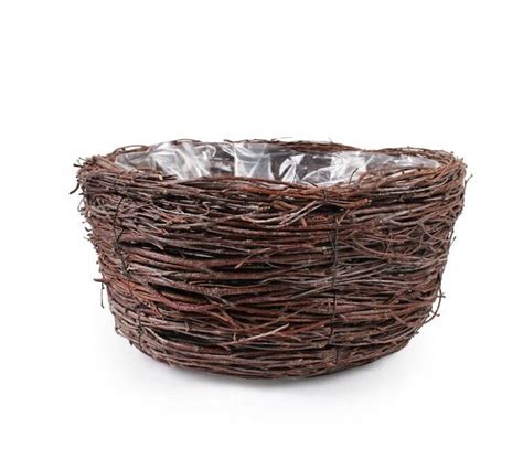 КРУГЛЫЙ ГОРШОК ДЛЯ ЦВЕТОВ ВЕТКИ БЕРЕЗЫ 34x34x16h см цена | kaup24.ee