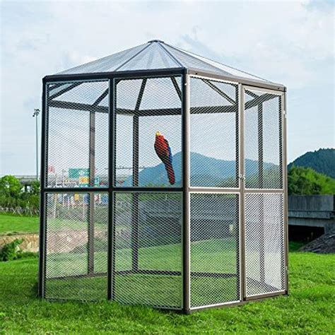 WALCUT 93" Aluminum Walk-in Hexagonal Bird Aviary Cage