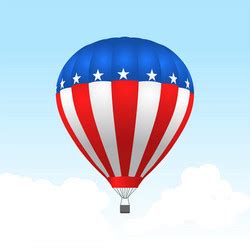 American Flag Hot Air Balloon Vector Images