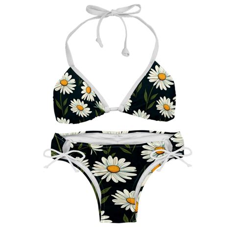 Daisy Detachable Sponge Adjustable Strap Bikini Set Two Pack Swimsuit Swim Suit Beach Pool