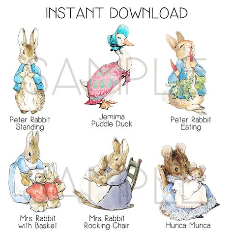 Printable Peter Rabbit Characters